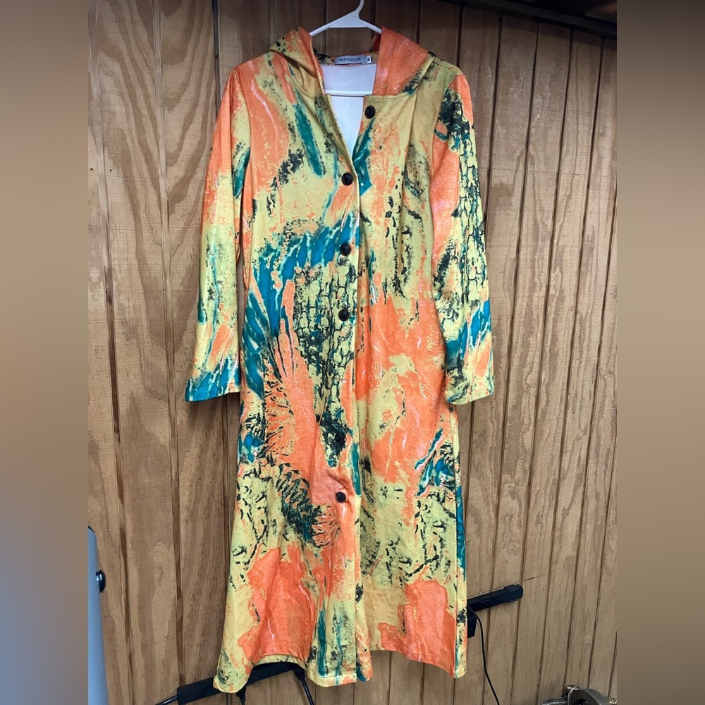 Misslook Medium Button Down Jacket With Hood - image 1